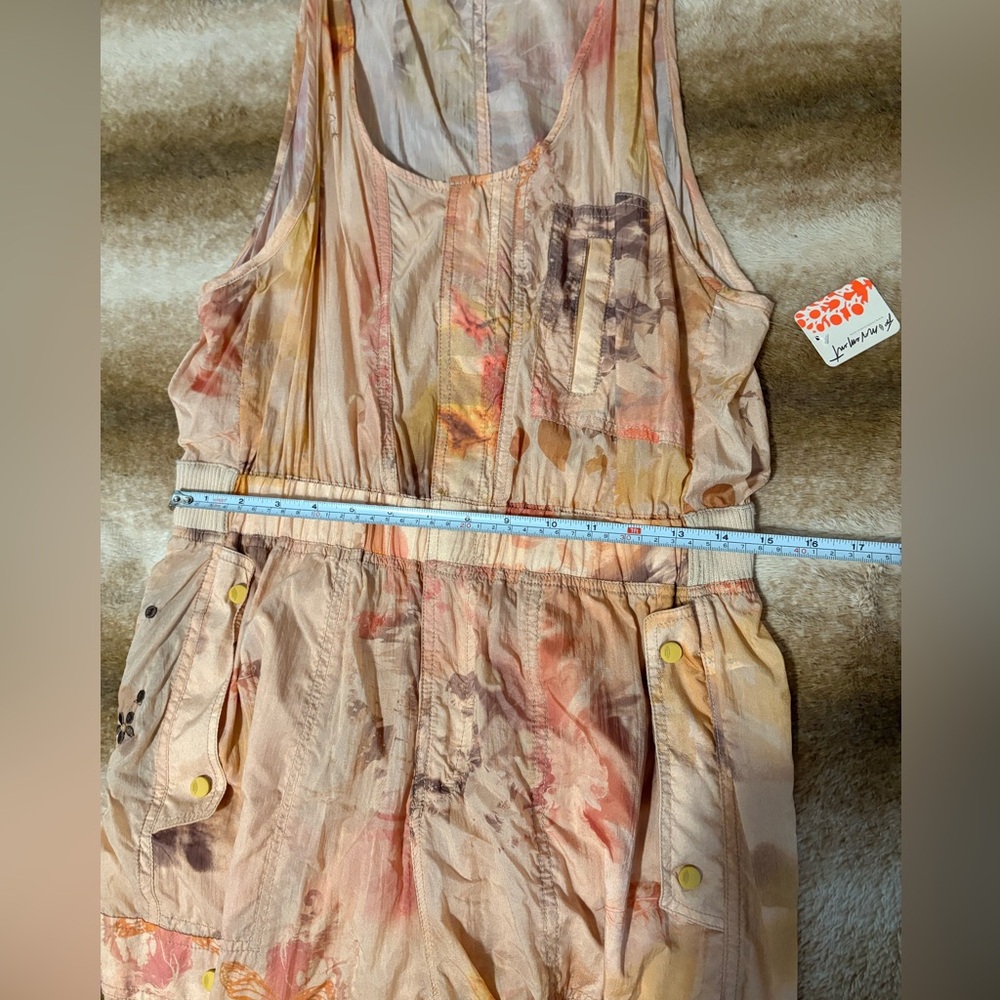FP Movement by Free People Peach Floral Jumpsuit with Embroidered design. Small - Picture 14 of 14